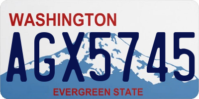 WA license plate AGX5745