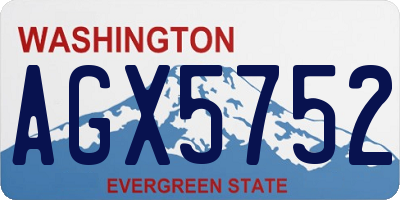 WA license plate AGX5752