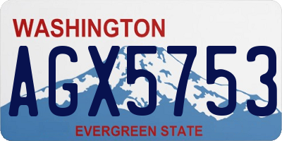 WA license plate AGX5753