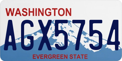 WA license plate AGX5754