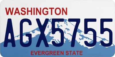 WA license plate AGX5755