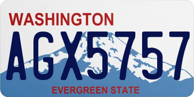 WA license plate AGX5757