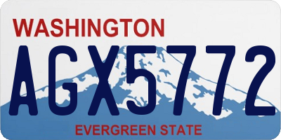 WA license plate AGX5772