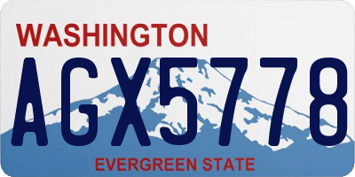 WA license plate AGX5778
