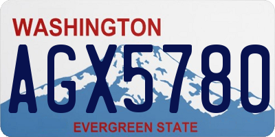 WA license plate AGX5780
