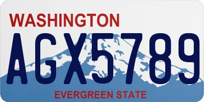 WA license plate AGX5789