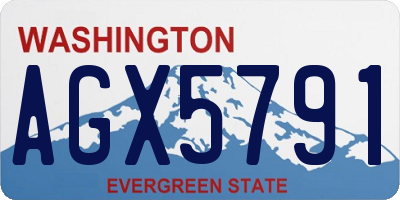 WA license plate AGX5791