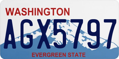 WA license plate AGX5797