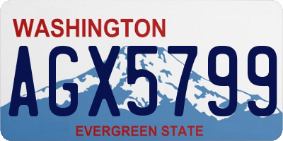 WA license plate AGX5799