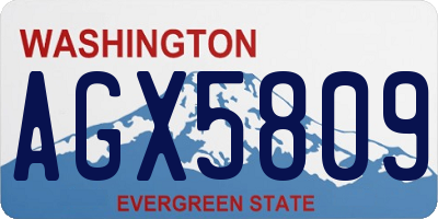 WA license plate AGX5809