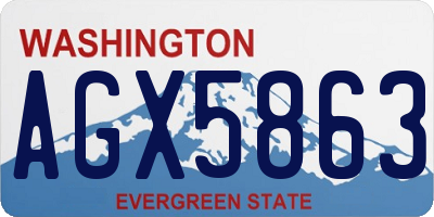 WA license plate AGX5863