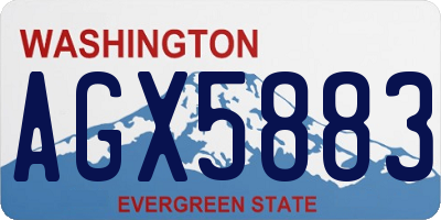 WA license plate AGX5883