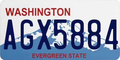 WA license plate AGX5884