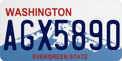 WA license plate AGX5890