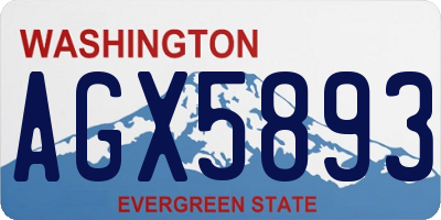 WA license plate AGX5893