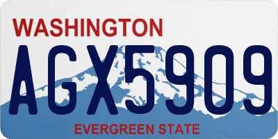 WA license plate AGX5909