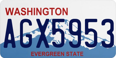 WA license plate AGX5953