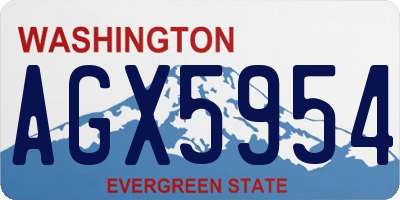 WA license plate AGX5954