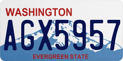 WA license plate AGX5957