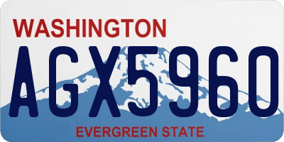 WA license plate AGX5960