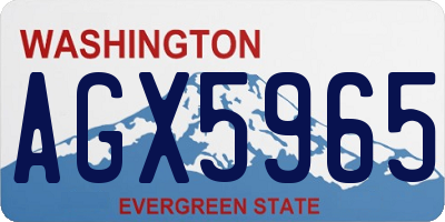 WA license plate AGX5965