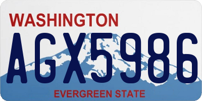 WA license plate AGX5986