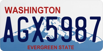 WA license plate AGX5987