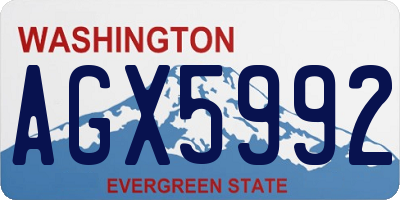 WA license plate AGX5992