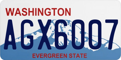 WA license plate AGX6007