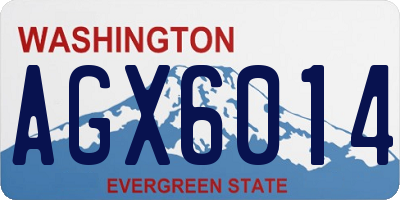 WA license plate AGX6014
