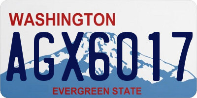 WA license plate AGX6017