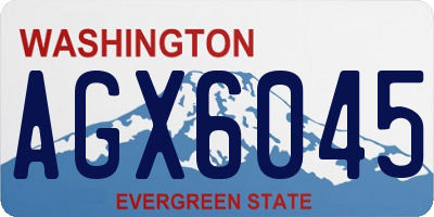 WA license plate AGX6045