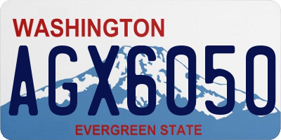 WA license plate AGX6050