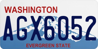 WA license plate AGX6052
