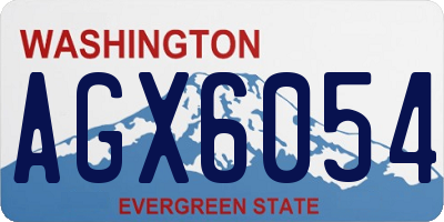 WA license plate AGX6054