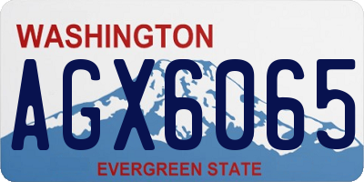 WA license plate AGX6065