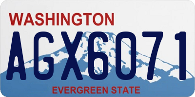 WA license plate AGX6071