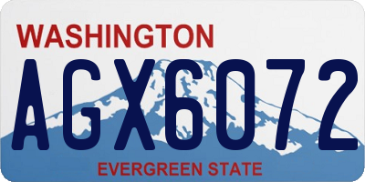 WA license plate AGX6072