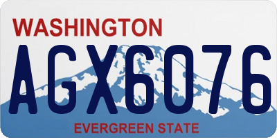 WA license plate AGX6076
