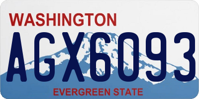 WA license plate AGX6093
