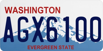WA license plate AGX6100