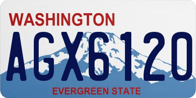 WA license plate AGX6120