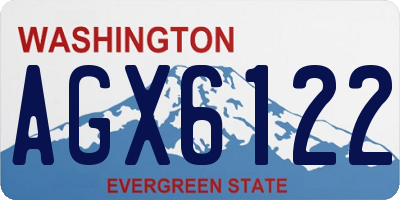 WA license plate AGX6122