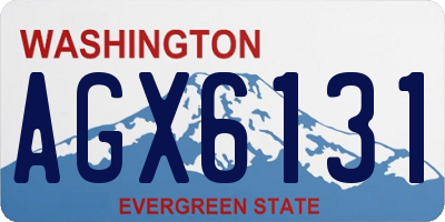 WA license plate AGX6131