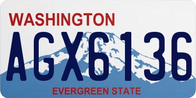 WA license plate AGX6136