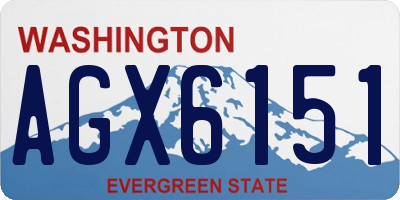 WA license plate AGX6151