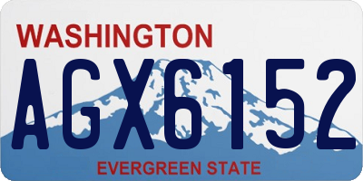 WA license plate AGX6152