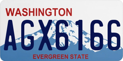 WA license plate AGX6166
