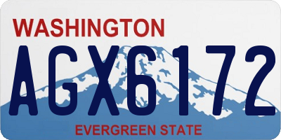 WA license plate AGX6172