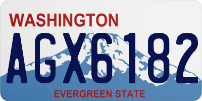 WA license plate AGX6182
